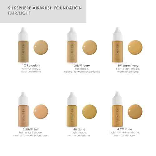 TEMPTU SilkSphere Airbrush Foundation: Long-Lasting Liquid Makeup, Medium to Full Coverage | 4-In-1 Formula Foundation, Primer, Concealer & Corrector | Luminous, Dewy Finish | Fair/Light,0.25 FL OZ. (Pack of 6)