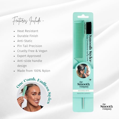 Professional Styling Comb. 4 in 1 Detangling, Sectioning,Edges/Smoothing & Parting