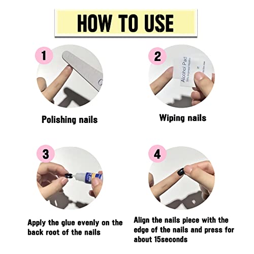 IMSOHOT Duck Press on Nails Black French Tips Fake Nails with Duckbill Designs Full Cover Rhinestone & Butterfly Acrylic False Nails Medium Y2K Duck Feet Shape Glossy Glue on Nails Manicure Nails Kit