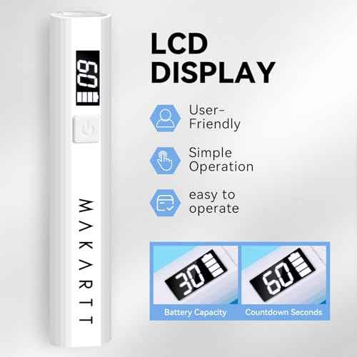 Makartt UV Nail Lamp with Stand ? Handheld UV Light for Gel Nails for Nial Tips & Gel Polish, USB Rechargeable Fast Curing Flash Cure Lamp with LCD & 2 Timers for DIY Home or Salon