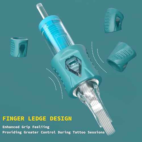 50Pcs Tattoo Cartridge Needles Assorted Mixed Size #12 Round Liner Shader Magnum 5RL 7RL 9RL 5RS 7RS 9RS 15M1 21M1 15RM 21RM with Membrane Needles for Tattoo Gun Machine