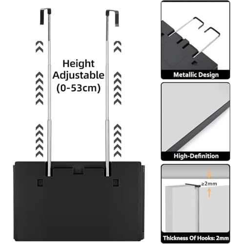 3 Way Mirror-360 Mirror for Self Hair Cutting, Adjustable & Foldable Trifold Barber Mirror with Telescoping Hooks, Barber Accessories for Men Shaving DIY Haircut Women Dyeing Makeup(Black Without LED)