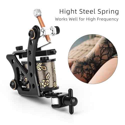 ATOMUS Tattoo Coil Machine Gun 8 Wraps Coil Liner Shader Iron Frame for Tattoo Beginners Starters