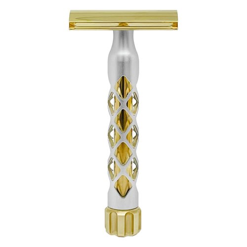 The Goodfellas’ Smile Valynor Double Edge Safety Razor – CNC Machined Brass Head & Brass/Aluminum Handle – 0.8mm Neutral Gap for Smooth, Close & Comfortable Shaves – Artisan Crafted in Italy