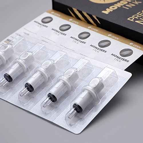Monsters Ink Round Shader Tattoo Needles Cartridge for Tattoo Machine, 20 pcs (11 Round Shader 0.30mm)