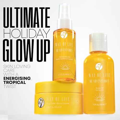 W7 VAY CAY Be Adventurous - Travel Size Skincare Set | Carry On Luggage Essentials: Shower Gel & Body Wash, Body Butter & Body Mist | Energizing & Hydrating Body Care for Radiant Skin