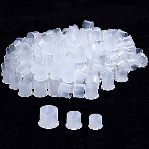 Tattoo Ink Caps Cups with Base,Tattoo Ink Cups Caps 300pcs #11 Small #14 Medium #17 Large Size Pigment Caps Microblading Ink Cups with Base for Tattoo Pigment Ink Tattoo Machine Kits Supplies