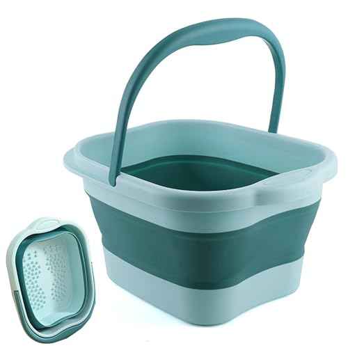 Foot Bath 15L(4 GL) Collapsible Foot Soak Tub with Handle, Foot Spa Bath Massager Foot Soaking for Dry Cracked Feet, Plastic Foot Bucket