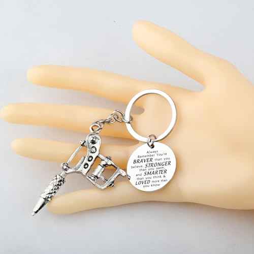BNQL Tattoo Keychain Tattoo Gift for Tattoo Lover Gifts Tattooist Tattoo Artist Gifts Tattooer Gifts Tattoo Machine Keychain