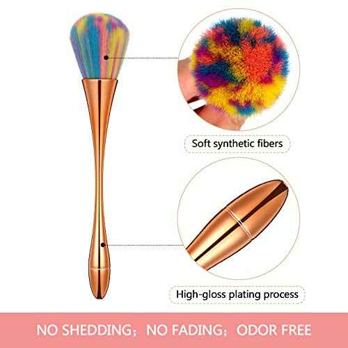 3 Pieces Large Powder Mineral Brushes Nail Design Dust,Soft Fluffy, Foundation, Kabuki Makeup Brushes Colorful Blush Loose Powder Tools for Daily Makeup, 3 Colors