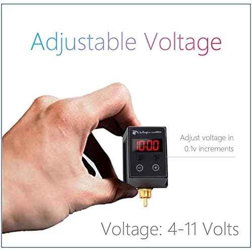Illusionist Rechargeable USB C Power Supply 1950mAh Battery- Digital Display Wireless Machine, Mini Tattoo Power Bank Supply for Rotary Tattoo Machines Pen (RCA)