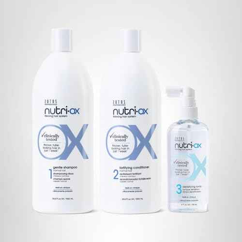 NUTRI-OX Gentle Shampoo & Conditioner & Tonic | Thicker, Fuller-Looking Hair | Normal Thinning Hair | Peppermint | Clinically & Dermatologically Tested | 33.8 Fl Oz