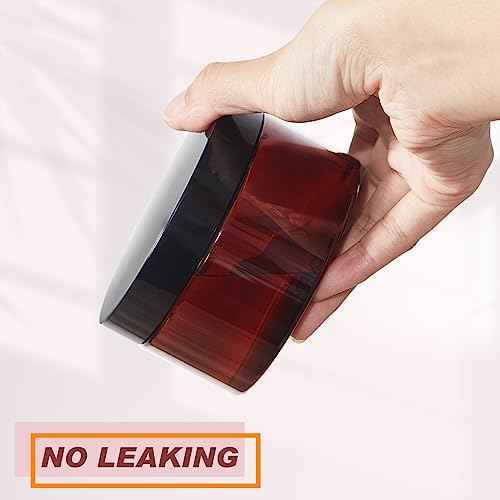 Dandat 24 Pcs 8 oz Plastic Jar Container with Lid and Label Refillable Empty Round Amber PET Cosmetic Sample Containers for Lotion, Cream, Ointments, Body Butter, Makeup, Travel Storage
