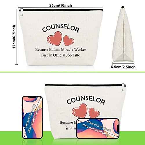 Counselor Appreciation Gifts Makeup Bag College Counselor Thank You Gifts for Mental Health Counselor Gifts Cosmetic Bag Inspirational Gifts for Teachers Tutor Christmas Birthday Gifts Cosmetic Pouch