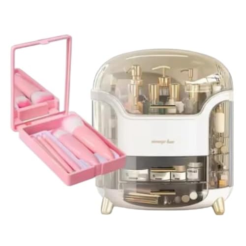 1 Pc Makeup Organizer, Bathroom Countertop comes with a makeup brush case that includes a small mirror, Skin Care, Perfume Organizer for Women, Cosmetic