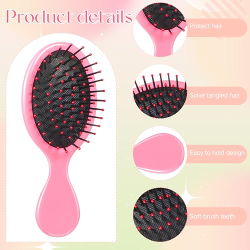 120 Pcs Mini Travel Detangling Brush with Soft Bristles for Wet and Dry Hair - Smoothing Knots with Ease for Most Hair Types