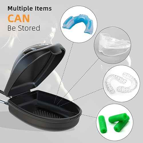 ARGOMAX Sports Mouth Guards Case, 1 Piece Sports Braces Case with Carabiner, Football Mouthguard Case, Black.