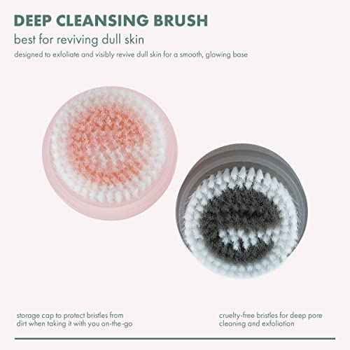 EcoTools Deep Cleansing Facial Brush, Manual Facial Cleansing Brush Exfoliates & Deeply Cleanses, Remove Makeup & Dry Skin, Eco-Friendly Face Brush for Cleansing, Color May Vary, 1 Count
