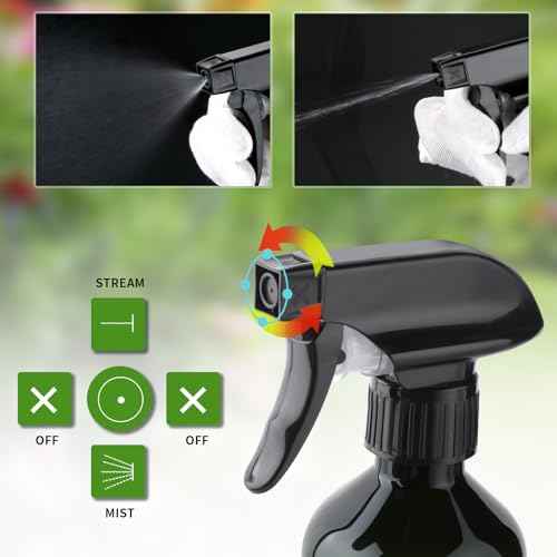 2-Pack Leakproof Spray Bottles (300ml/10oz) - Adjustable Nozzle for Fine Mist & Jet Stream | Premium Refillable Plastic Bottles for Hair Styling, Plant Misting, Cleaning Solutions (Clear)