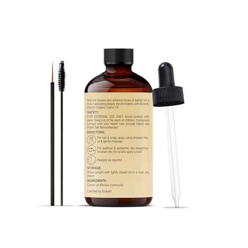 Botanic Hearth Castor Oil | 100% Pure & Natural, Cold Pressed, Organic | 2 fl oz| For Hair, Eyelashes & Eyebrows | Hexane Free, Fast Absorbing | With Dropper & Applicators