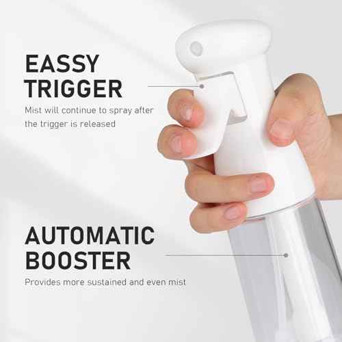 Bealee Spray Bottle For Hair, Continuous Mister Empty Spray Bottles, Ultra Fine Mist Water Sprayer for Hairstyling, Cleaning, Plants, Pets, Barbers, Salons, Essential Oil Scents - 2 Pack 6.8 OZ