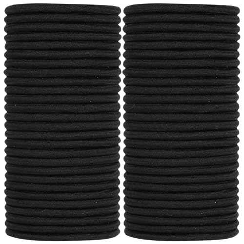 Black Hair Ties No damage 280 Bulk Pack, 4MM Ouchless Elastic Hair Bands for Women's Hair Elastic Ponytail Holders for Ponytails, Thick, Medium, Thin, Fine & Short Hair