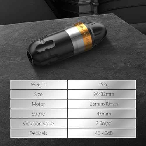 Ambition Shura Rotary Tattoo Machine with Advanced Stabilizing System - Short Tattoo Pen with Coreless Motor RCA Interface Tattoo Gun Supply for Professional Tattoo Artists