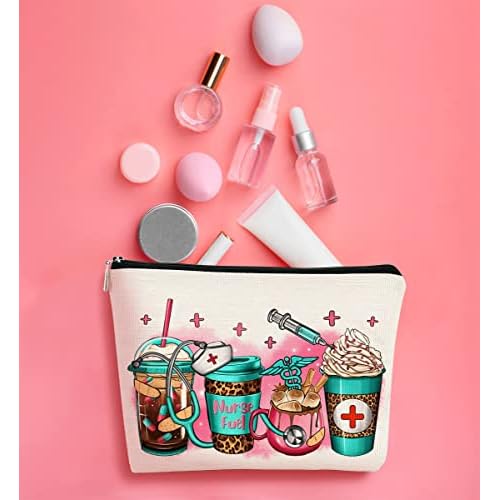 Nurse Gifts - Nurse Makeup Bag, Nurse Zipper Bag Cosmetic Bag, Nursing Bags for Nurses, Nurse Accessories for Work, Nurse Gifts Bulk, Nurse Graduation Gift, Funny Appreciation Gift