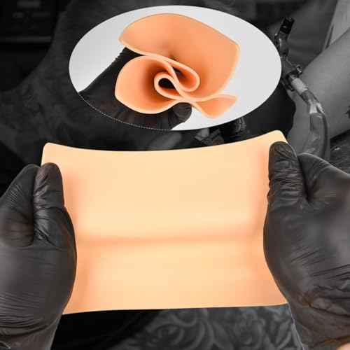 3MM Tattoo Practice Skin - 5pcs Double Sides Thick Fake Skin for Practicing, Soft Silicone Tattoo Eyebrow Practice Skins for Beginner & Experienced Artists
