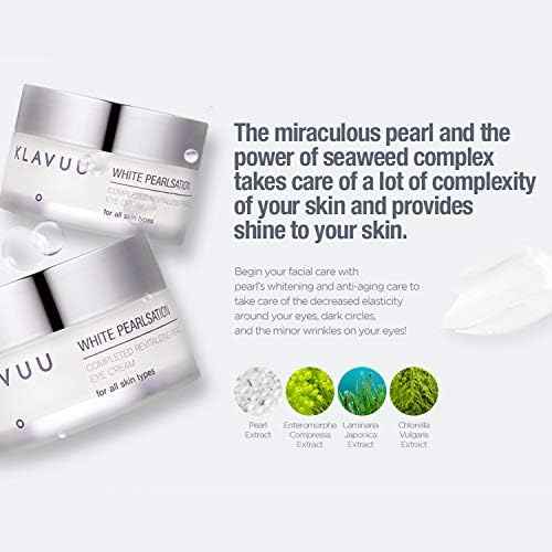 KLAVUU PEARLSATION Enriched Pearl Eye Cream – Face Moisturizer, Niacinamide, Enhances Skin Elasticity, Dark Circles Under Eye Treatment with Anti-Aging Hydration, Korean Skin Care (0.68oz/20ml)