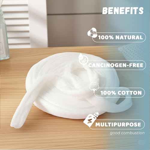 Fluffy Cotton Coil 40ft ? 100% Pure & Hypoallergenic Natural Cotton Strip for Skincare, Nail Polish Removal, Baby Care, Crafts & Beauty Use ? Ultra Soft, Absorbent & Easy to Tear