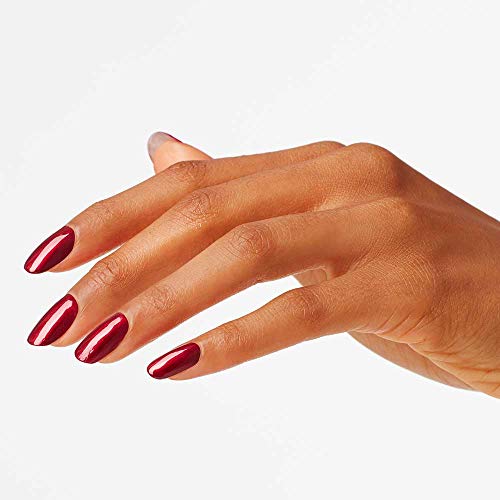 OPI Nail Lacquer Nail Polish | Opaque Bright Red Shimmer Chip Resistant Nail Polish | Fast Drying, Streak Free