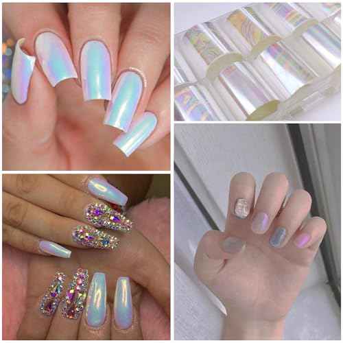 JCakes Aurora Nail Art Foil 20 Rolls Holographic Transfer Foil for Laser Designs