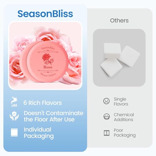 Shower Steamers 60 PCS with Individually Wrapped, Shower Bombs for Women with 6 Rich Scents, Rose Peppermint Citrus Eucalyptus Ocean Lavender, Christmas Birthday Mother's Day Present for Mom Wife Men