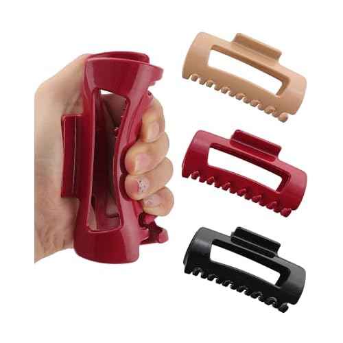 3 PCS Silicone Flexible Hair Claw Clips for Women Soft Bendable Claw Clip Scalp-Safe Soft Cloud Hairclip for Thin and Thick£¨Red + Black + Khaki£©