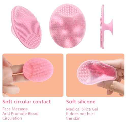 MCIGICM 20PCS Face Scrubber,Silicone Facial Cleansing Brush Face Exfoliator Pads Face Scrub Brush for Skin Facial Scrubber Facial Cleanser Brush