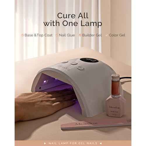 MelodySusie Compact Advanced UV LED Nail Lamp, P-Plus30F Nail Dryer with 3 Timers & Smart Sensor Cures All Gels, Especially Rhinestone Glue, Solid & Liner Gel Polishes for Advanced DIY at Home-White
