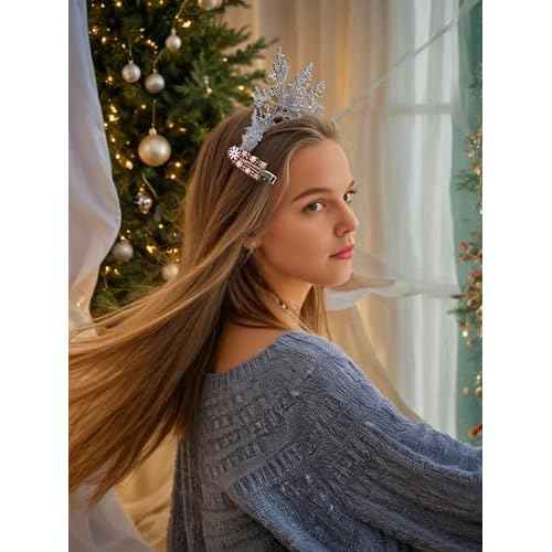 4 Pairs Christmas Hair Clips No Bend No Crease Green Red Holiday Hair Accessories Barrettes Duckbill Clips