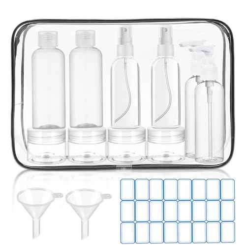 14 Pack Travel Bottles for Toiletries - TSA Approved Leak-Proof Squeezable Containers for Shampoo, Conditioner, Lotion, and Body Wash - Convenient and Practical Travel Accessories