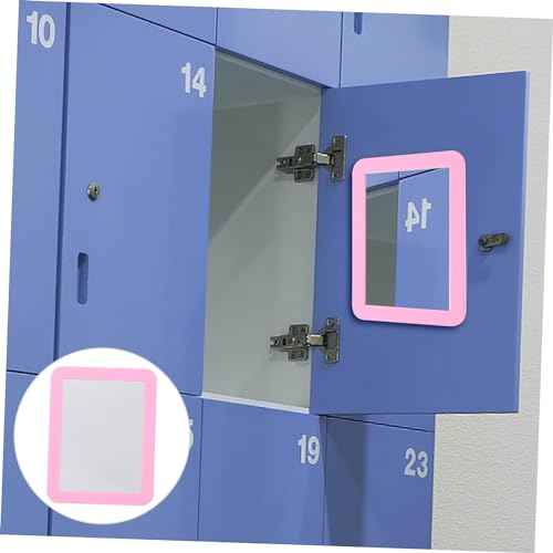 Magnetic Locker Mirror,5" x 7" Small Mirrors for Locker with Magnetic Backing,Real Glass Mirrors for School Locker, Bathroom, Household Refrigerator, Locker Accessory, Office, Home (Pink)