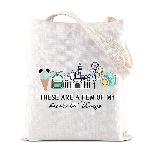 Vacation Trip Gift Fairytale Fans Shoulder Bag Mouse Family Trip SnacksTote Bag Magic Kingd*m Gift Mouse Ice Cream Handbag (F-things Mouse Tote)