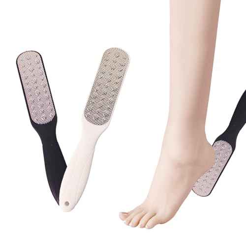 2 Pack Pedicure Foot Files Callus Remover with Double Sided Feet Rasp for Dead Skin. Can be Used on Both Wet and Dry feet (Black & White)