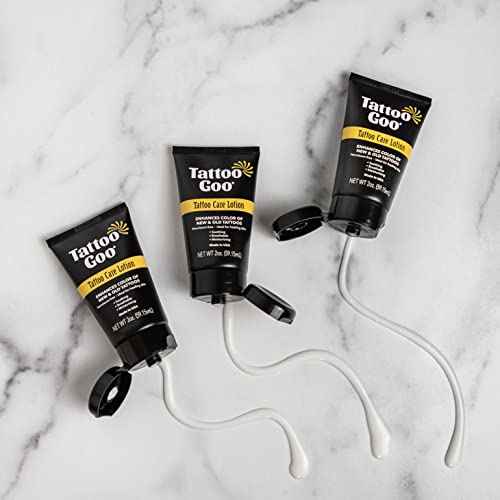 Tattoo Goo Tattoo Care Lotion, 2 oz, Soothes Itch & Irritation, Hydrate & Preserve Color, Non-Greasy Moisturizer, Aftercare Lotion with Olive Oil & Panthenol, No Petroleum or Mineral Oil