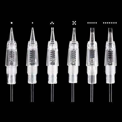 10PCS 1RL Permanent Makeup Clear Tattoo Needle Cartridges for Eyebrow Tattoo Machine (1R)