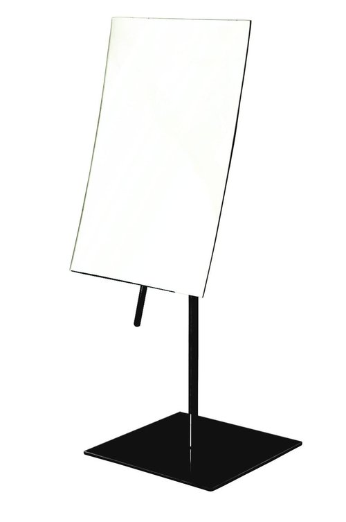 JERDON Rectangular Tabletop Vanity Makeup Mirror - 3X Magnification with Black Finish - 5-inch by 8-inch Vanity Mirror - Pivot Adjustment - Model JP358BK