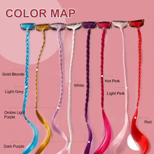 Boho Box Braiding Hair Extensions 22 Inch Clip in 5 PCS - Bohemian Braids With Curly Ends, Goddess Box Braids Synthetic Hairpieces, Red Natural Soft Hair