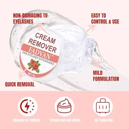 FADVAN Lash Remover Gel 5g - Professional Eyelash Extension Remover, Gentle & Quick Eyelash Glue Remover, Low Irritation for Sensitive Skin, Travel Friendly