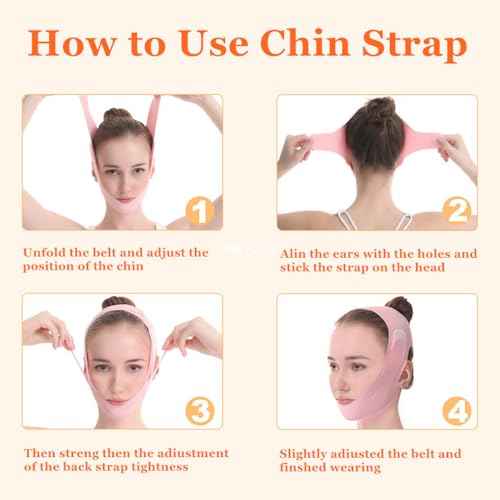 Chin Strap for Sleeping - Double Chin Reducer, Face V Line Lifting Mask, Reusable Jawline Shaper for Women