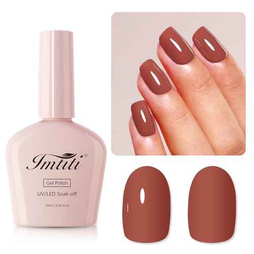Imtiti 10ML Chocolate Moose Nail Gel Polish Soak Off LED UV Brown Gel Polish DIY at Home Salon Art Gift for Women Girls 1PCS