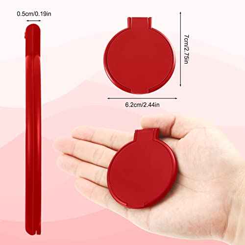 36 Pcs Compact Mirror Bulk Portable Round Makeup Mirror Mini Foldable for Purse Women Travel Daily Use Mother¡®s Day Gifts (Red)